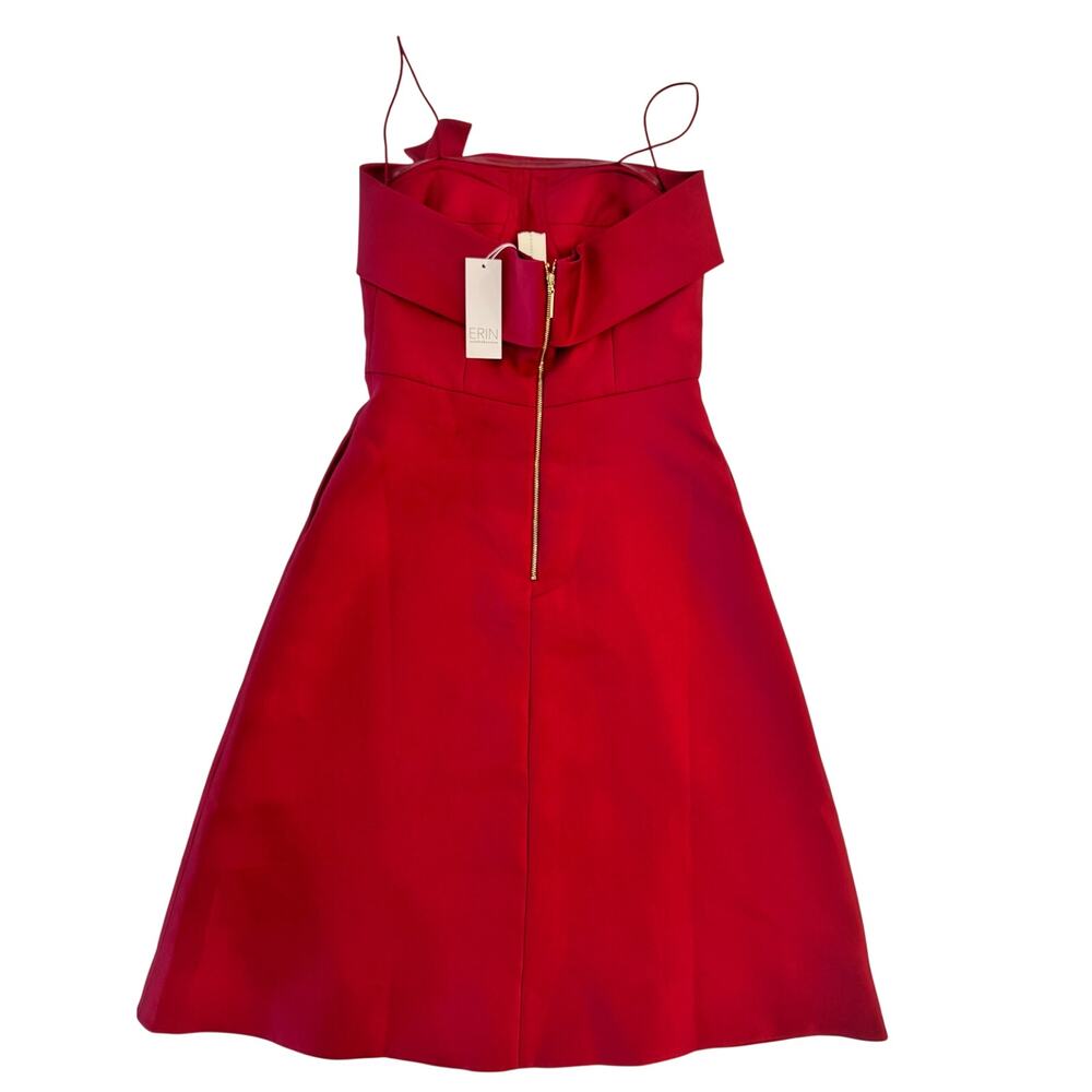 Erin Fetherston Ruscha Strapless Fit Flare Dress Bow NWT 10 Red Holiday Event - Picture 3 of 16